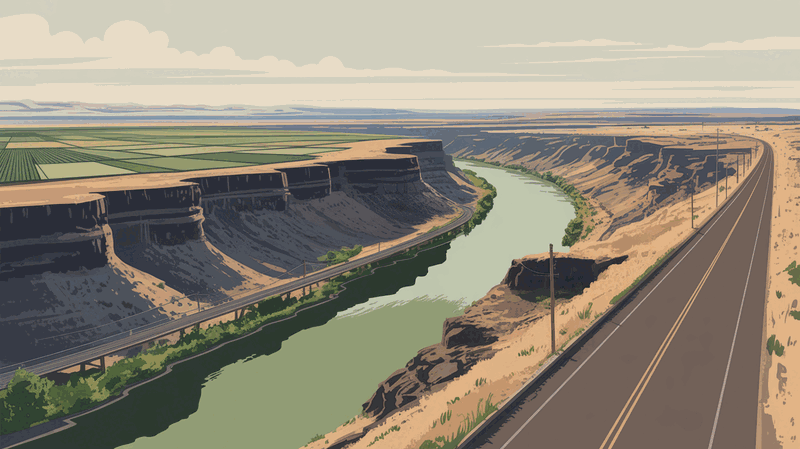 Illustration of the Twin Falls area, southern Idaho
